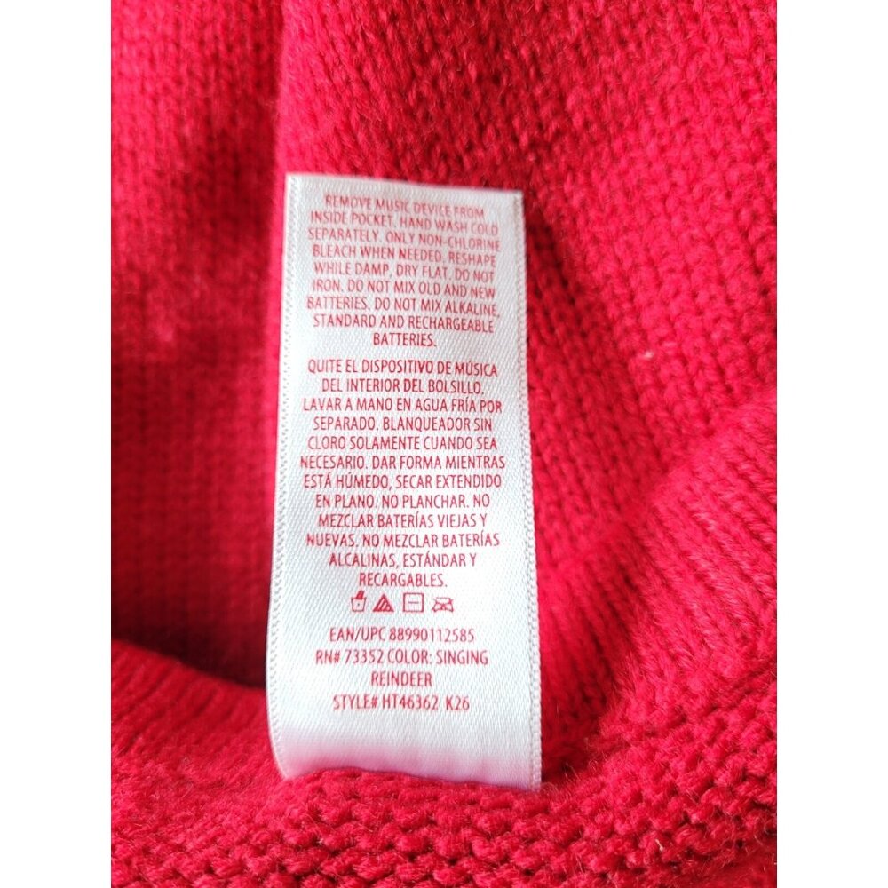 Holiday Time Sweater Womans Sz S Vtg Red Reindeer Falalalala Christmas - Picture 7 of 11
